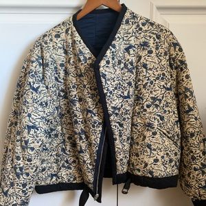 Reversible floral quilted jacket
